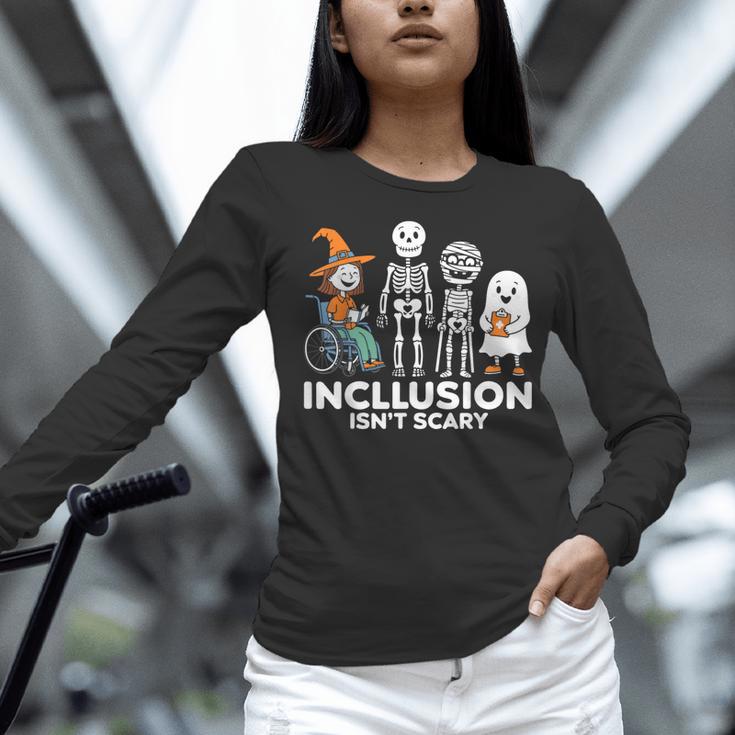 Inclusion Isn't Scary SLP Halloween Costume Sped Teacher Women Long Sleeve T-Shirt, gift for family, gift for coworker Inclusion Isn't Scary SLP Halloween Costume Sped Teacher Women Long Sleeve T-Shirt, gift for family, gift for coworker