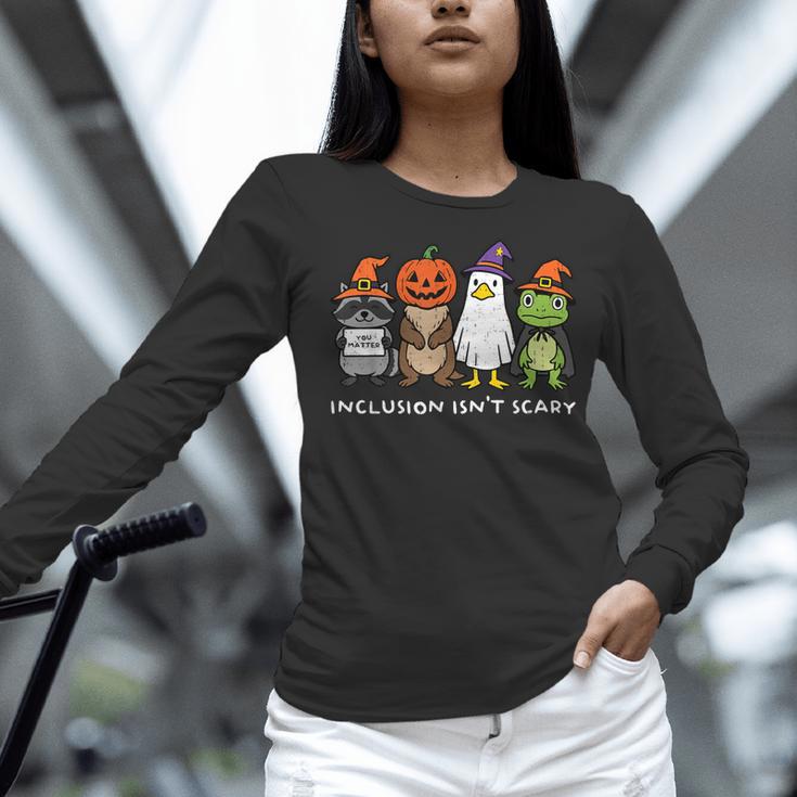 Inclusion Isn't Scary SLP Halloween Sped Teacher Animal Women Long Sleeve T-Shirt, gift for family, gift for coworker Inclusion Isn't Scary SLP Halloween Sped Teacher Animal Women Long Sleeve T-Shirt, gift for family, gift for coworker