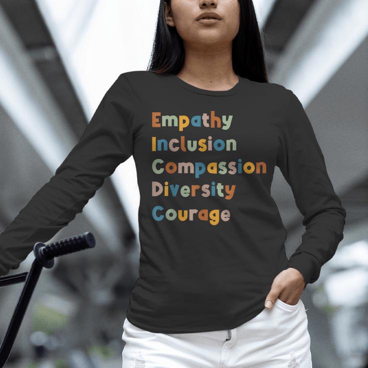 Inclusive Teacher Diversity Inclusion Empathy Teacher Team Women Long Sleeve T-Shirt, gift for family, gift for coworker