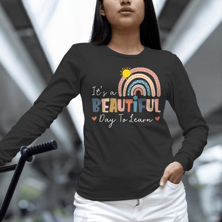 It's A Beautiful Day To Learn Cute Rainbow Boho Teacher Women Long Sleeve T-Shirt, gift for family, gift for coworker It's A Beautiful Day To Learn Cute Rainbow Boho Teacher Women Long Sleeve T-Shirt, gift for family, gift for coworker