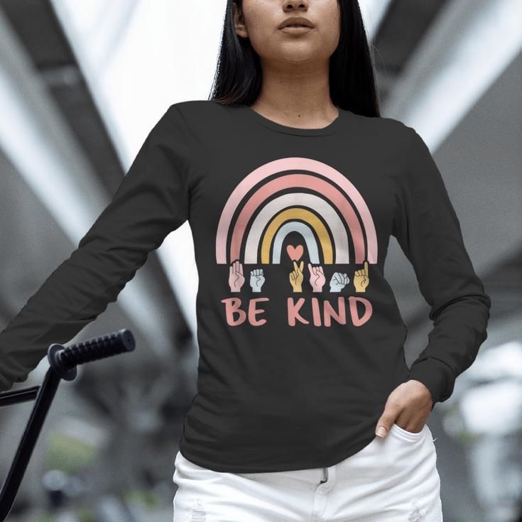 Be Kind ASL Sign Language Deaf SPED Teacher Kids Men Women Women Long Sleeve T-Shirt, gift for family, gift for coworker