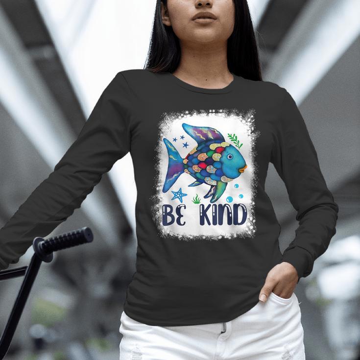 Be Kind Rainbow Fish Teacher Life Back To School Teaching Men Women Women Long Sleeve T-Shirt, gift for family, gift for coworker