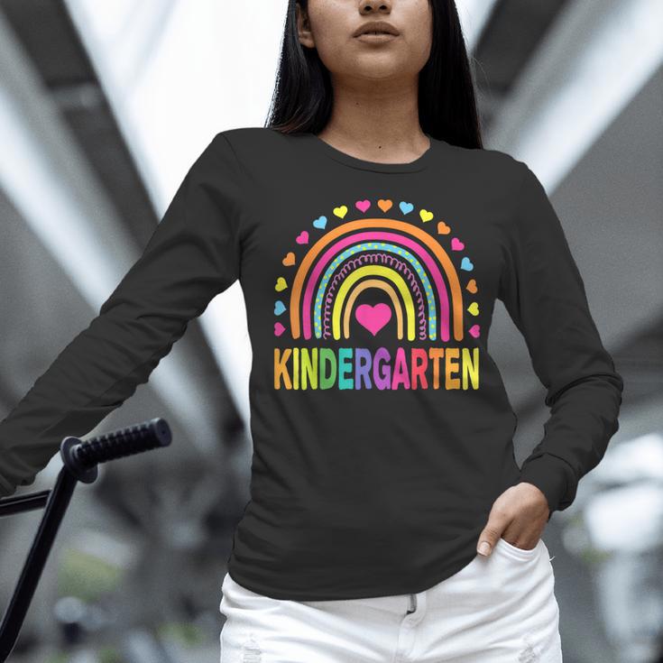 Kindergarten Rainbow Girls Boys Teacher Team Kinder Squad Women Long Sleeve T-Shirt, gift for family, gift for coworker