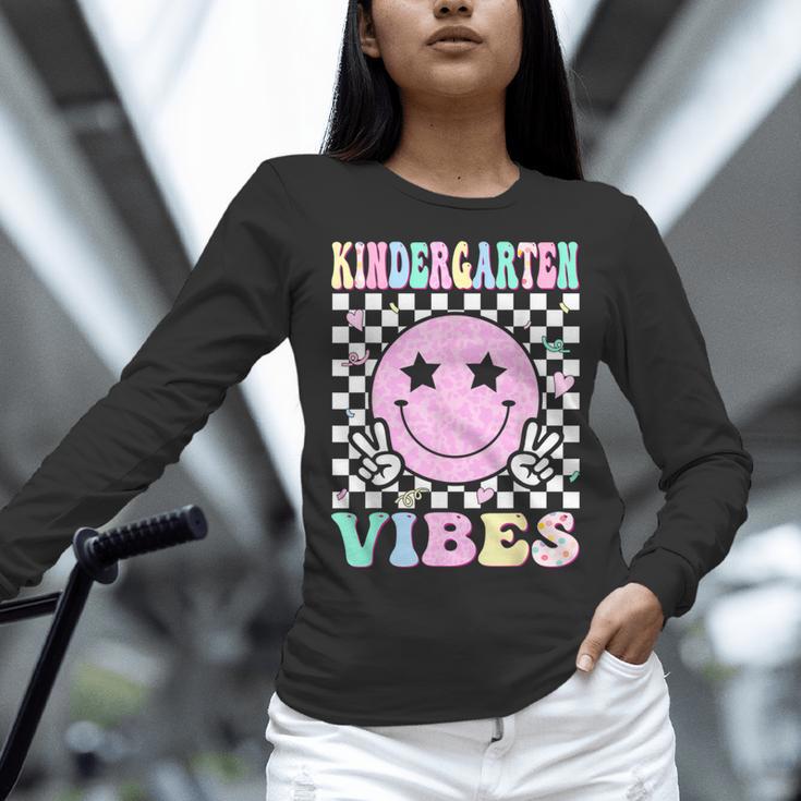 Kindergarten Vibes First Day Of School Kindergarten Teacher Women Long Sleeve T-Shirt, gift for family, gift for coworker Kindergarten Vibes First Day Of School Kindergarten Teacher Women Long Sleeve T-Shirt, gift for family, gift for coworker