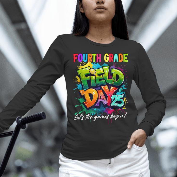 Let The Games Begin Fourth Grade Field Day 2025 Teacher Kid Women Long Sleeve T-Shirt, gift for family, gift for coworker