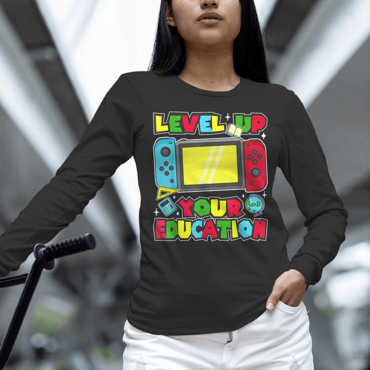 Level Up Your Education Gaming Inspired Teacher Gamers Women Long Sleeve T-Shirt, gift for family, gift for coworker