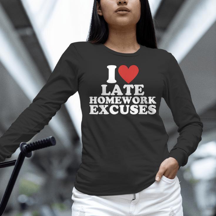 I Love Late Homework Excuses Sarcastic Teacher Lie For Men Women Women Long Sleeve T-Shirt, gift for family, gift for coworker I Love Late Homework Excuses Sarcastic Teacher Lie For Men Women Women Long Sleeve T-Shirt, gift for family, gift for coworker