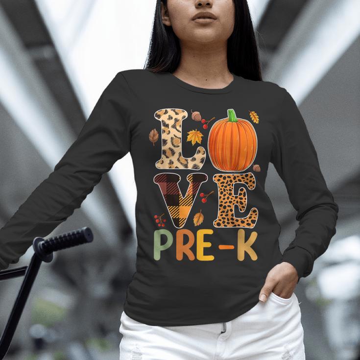 Love Pre-k Teacher Shirts Autumn Fall Pumpkin Fall Leopard Women Long Sleeve T-Shirt, gift for family, gift for coworker Love Pre-k Teacher Shirts Autumn Fall Pumpkin Fall Leopard Women Long Sleeve T-Shirt, gift for family, gift for coworker