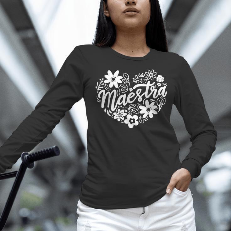Maestra Spanish Teacher Women Long Sleeve T-Shirt, gift for family, gift for coworker Maestra Spanish Teacher Women Long Sleeve T-Shirt, gift for family, gift for coworker