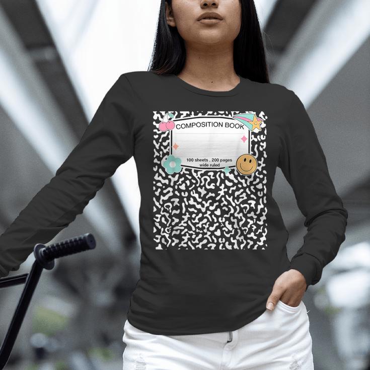 Matching Group Halloween Teacher Composition Book Notebook Women Long Sleeve T-Shirt, gift for family, gift for coworker