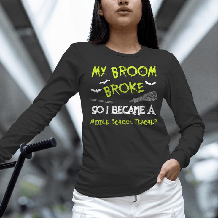 Middle School Teacher Halloween Costume Shirt Lazy Women Long Sleeve T-Shirt, gift for family, gift for coworker