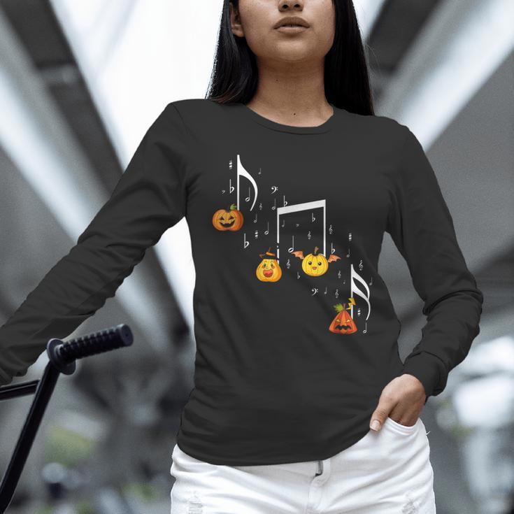 Music Note Pumpkin Fall Music Teacher Halloween Costume Women Long Sleeve T-Shirt, gift for family, gift for coworker