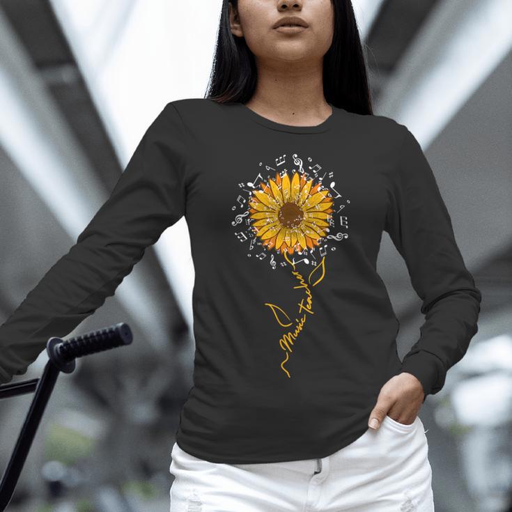 Music Teacher Shirt Sunflower Music Notes Musician Singer Women Long Sleeve T-Shirt, gift for family, gift for coworker Music Teacher Shirt Sunflower Music Notes Musician Singer Women Long Sleeve T-Shirt, gift for family, gift for coworker