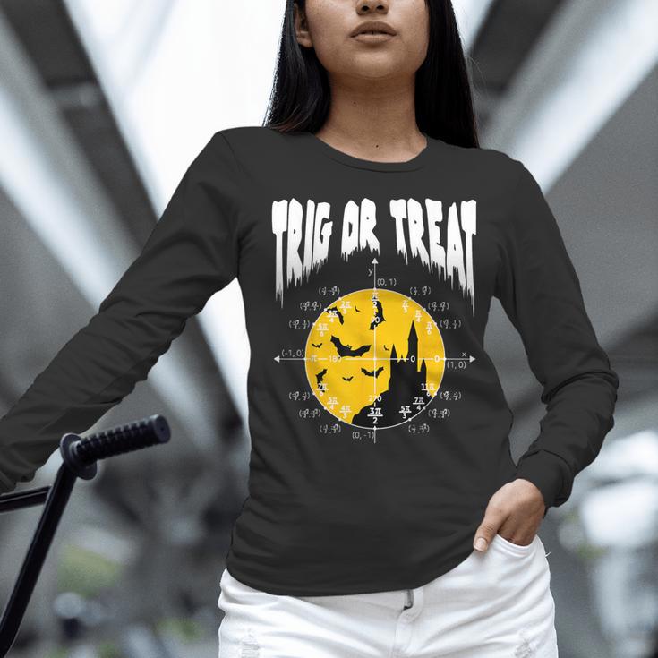 Nerdy Trig Or Treat Halloween Costume Math Teacher Women Long Sleeve T-Shirt, gift for family, gift for coworker
