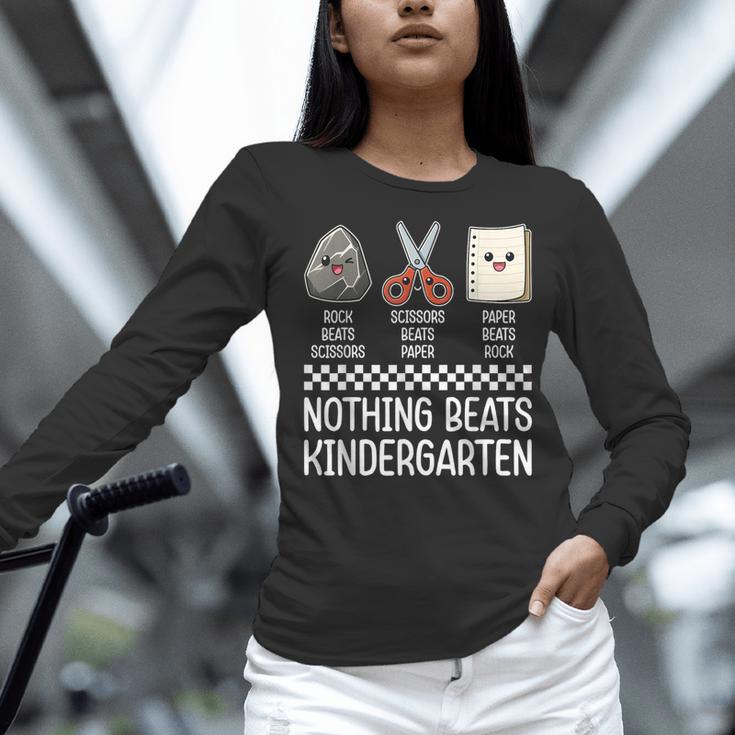 Nothing Beats Kindergarten Back To School Kids Teacher Women Long Sleeve T-Shirt, gift for family, gift for coworker