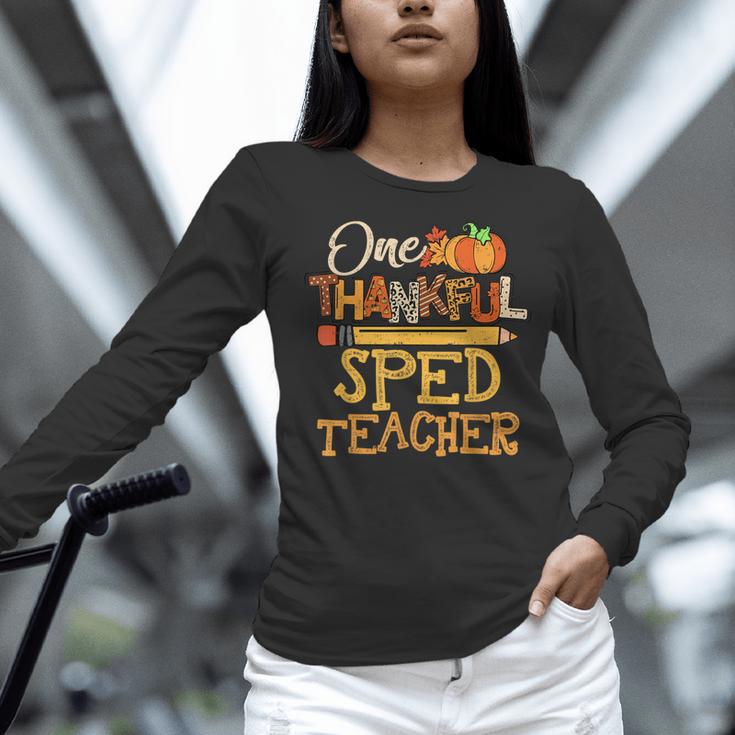 One Thankful Sped Teacher Cute Thanksgiving Women Women Long Sleeve T-Shirt, gift for family, gift for coworker