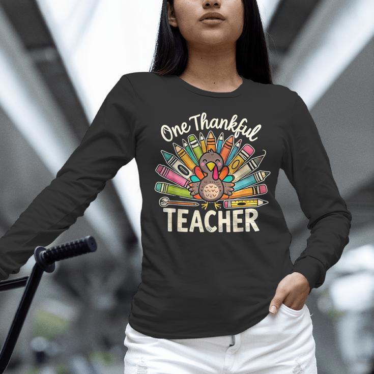 One Thankful Teacher Cute Thanksgiving Turkey School Women Long Sleeve T-Shirt, gift for family, gift for coworker One Thankful Teacher Cute Thanksgiving Turkey School Women Long Sleeve T-Shirt, gift for family, gift for coworker