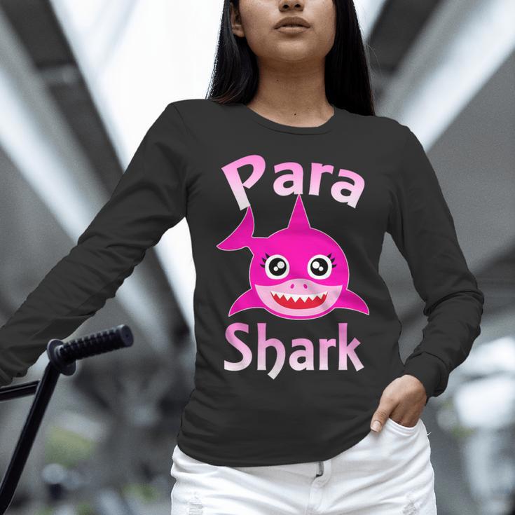 Para Shark Paraprofessional Female Teacher Women Long Sleeve T-Shirt, gift for family, gift for coworker Para Shark Paraprofessional Female Teacher Women Long Sleeve T-Shirt, gift for family, gift for coworker