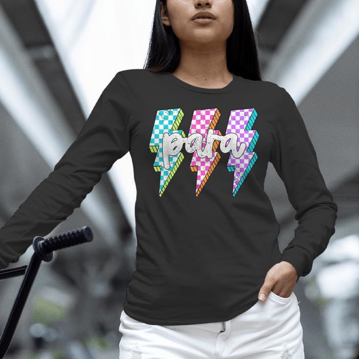 Para Squad Paraprofessional Teacher Lightning Bolt Women Long Sleeve T-Shirt, gift for family, gift for coworker Para Squad Paraprofessional Teacher Lightning Bolt Women Long Sleeve T-Shirt, gift for family, gift for coworker
