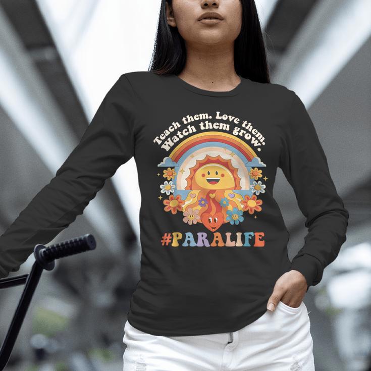 Paraprofessional Para Life Sun Flower Teacher Back To School Women Long Sleeve T-Shirt, gift for family, gift for coworker