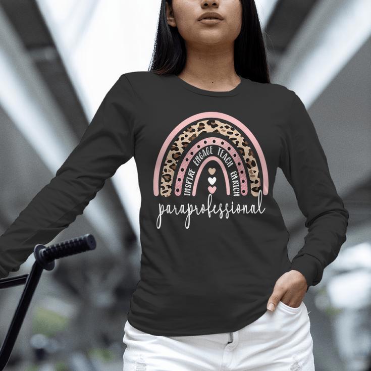 Paraprofessional Rainbow Para Teacher Parapro Women Long Sleeve T-Shirt, gift for family, gift for coworker