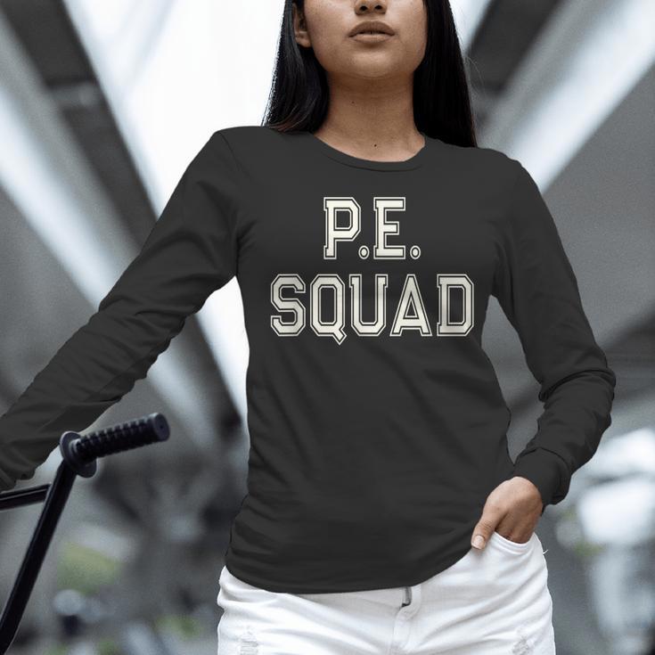 PE SQUAD Physical Education PE Teacher Team Kids Gym Crew Women Long Sleeve T-Shirt, Pe Teacher Shirts, gift for family, gift for coworker