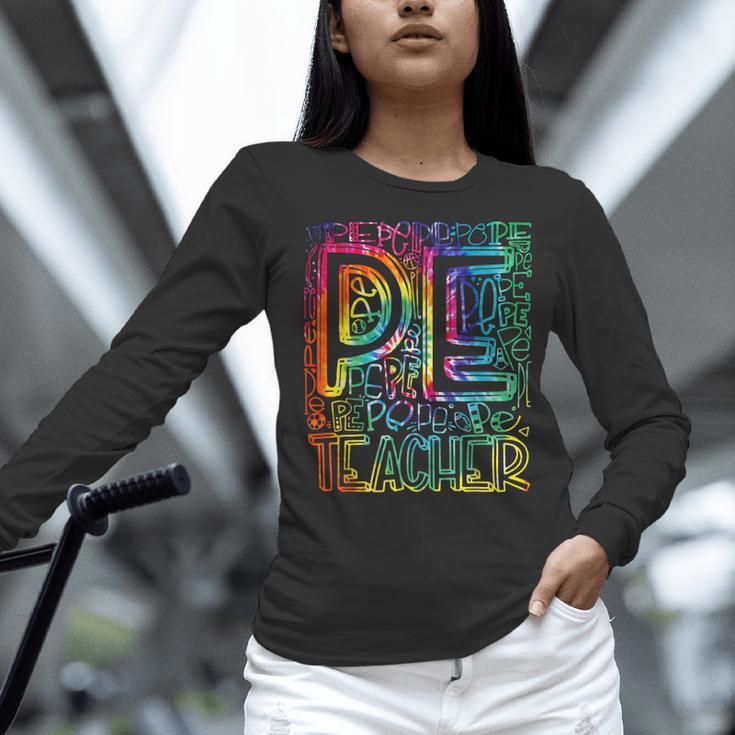 PE Teacher Phys Ed Tie Dye Physical Education Appreciation Women Long Sleeve T-Shirt, Pe Teacher Shirts, gift for family, gift for coworker PE Teacher Phys Ed Tie Dye Physical Education Appreciation Women Long Sleeve T-Shirt, Pe Teacher Shirts, gift for family, gift for coworker