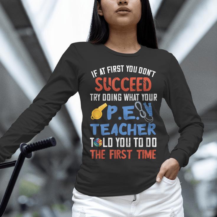 PE Teacher Succeed Sport Teacher School Fitness Gym Class Men Women Women Long Sleeve T-Shirt, Pe Teacher Shirts, gift for family, gift for coworker PE Teacher Succeed Sport Teacher School Fitness Gym Class Men Women Women Long Sleeve T-Shirt, Pe Teacher Shirts, gift for family, gift for coworker