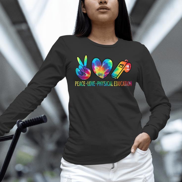 Peace Love Physical Education Tie Dye Sports PE Teacher Women Long Sleeve T-Shirt, Pe Teacher Shirts, gift for family, gift for coworker Peace Love Physical Education Tie Dye Sports PE Teacher Women Long Sleeve T-Shirt, Pe Teacher Shirts, gift for family, gift for coworker