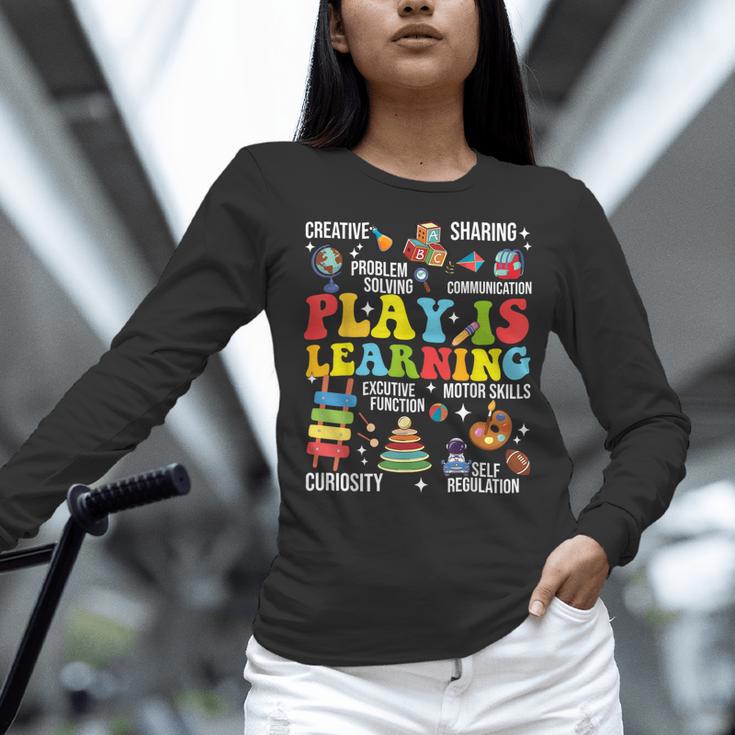 Play Is Learning Kindergarten Preschool Teacher Appreciation Women Long Sleeve T-Shirt, gift for family, gift for coworker Play Is Learning Kindergarten Preschool Teacher Appreciation Women Long Sleeve T-Shirt, gift for family, gift for coworker