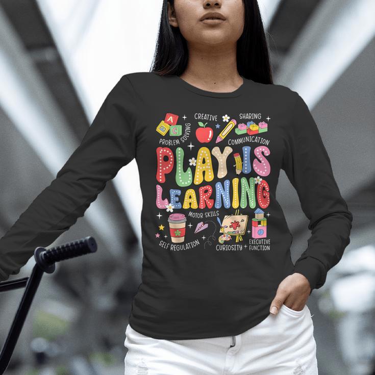 Play Is Learning Teacher First Day Of School Back To School Women Long Sleeve T-Shirt, gift for family, gift for coworker