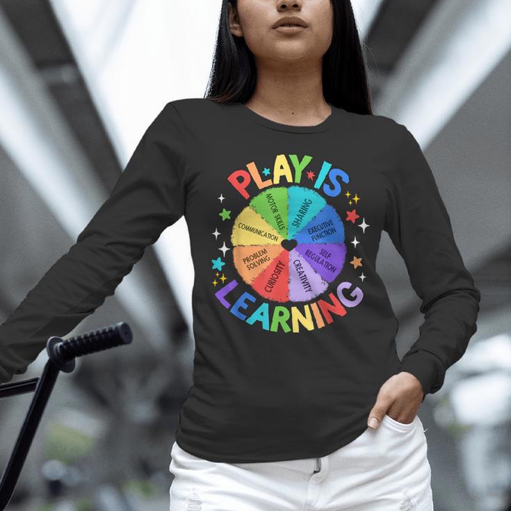 Play Is Learning Teacher Kindergarten For Men Women Kids Women Long Sleeve T-Shirt, gift for family, gift for coworker Play Is Learning Teacher Kindergarten For Men Women Kids Women Long Sleeve T-Shirt, gift for family, gift for coworker