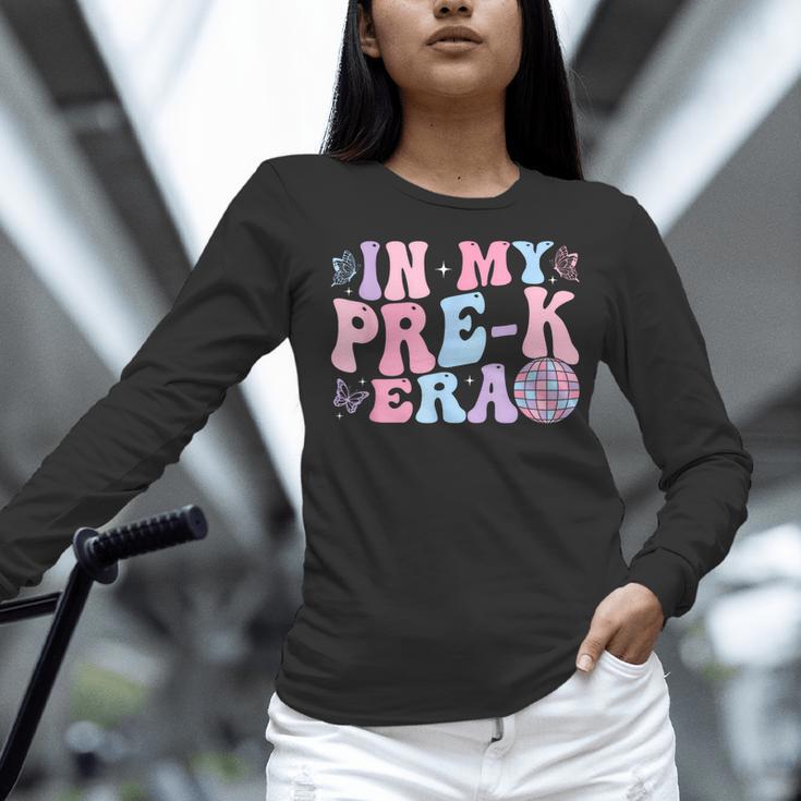 In My Pre K Era Groovy Back To School First Day Teacher Kids Women Long Sleeve T-Shirt, Groovy Teacher Shirts, gift for family, gift for coworker