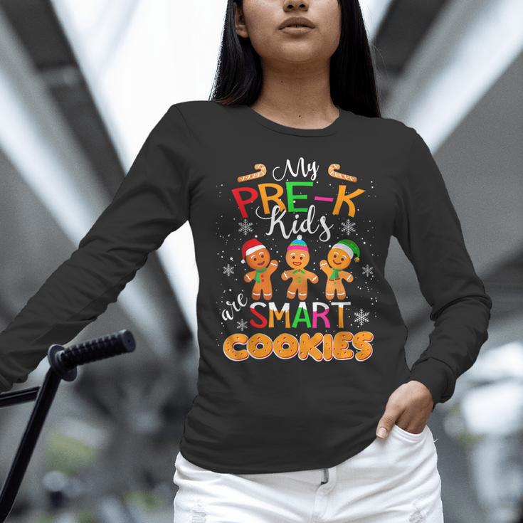 My Pre-K Kids Are Smart Cookies Christmas Teacher Women Long Sleeve T-Shirt, gift for family, gift for coworker