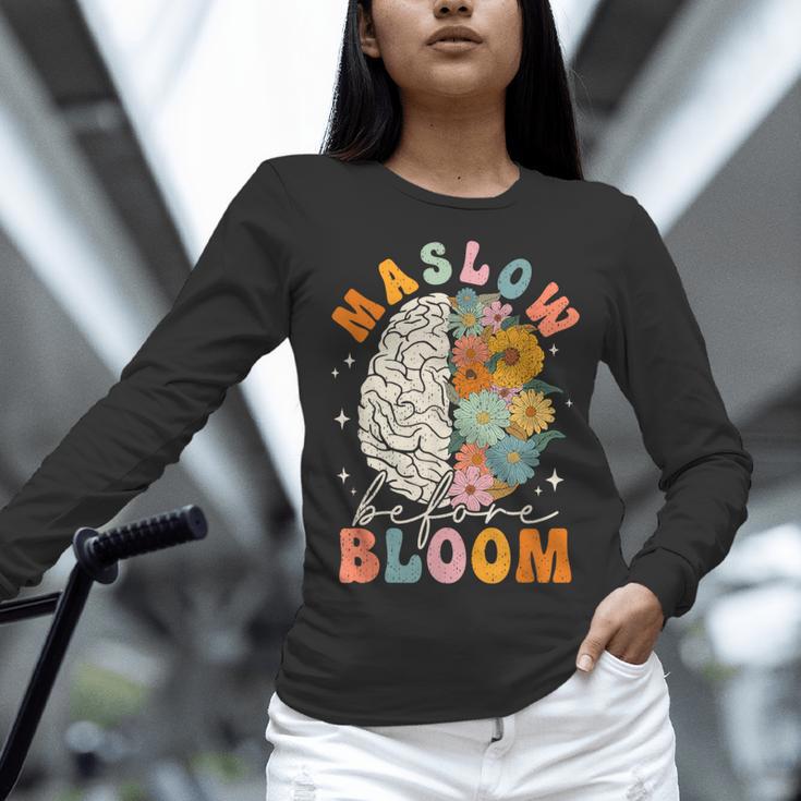 Psychologist Maslow Before Bloom Sped Teacher Classroom Women Long Sleeve T-Shirt, gift for family, gift for coworker Psychologist Maslow Before Bloom Sped Teacher Classroom Women Long Sleeve T-Shirt, gift for family, gift for coworker