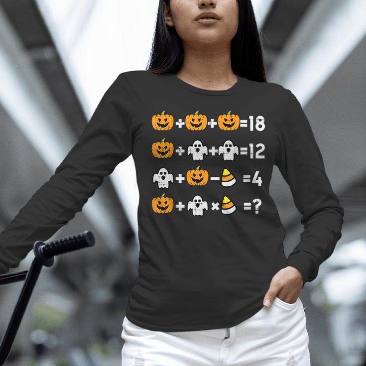 Pumpkin Ghost Equation Math Teacher Halloween Costume Women Long Sleeve T-Shirt, gift for family, gift for coworker