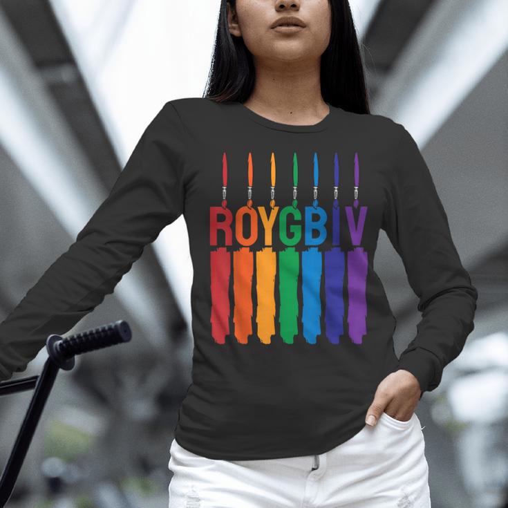 Rainbow Roygbiv Kids Artist Costume Art Teacher Women Long Sleeve T-Shirt, gift for family, gift for coworker