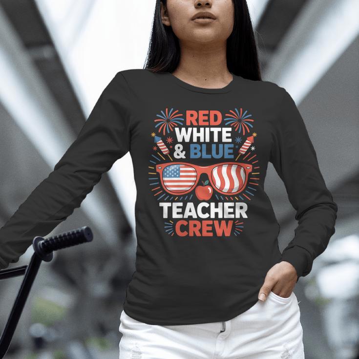 Red & Blue Teacher Crew Shirt 4th Of July Sunglasses Women Long Sleeve T-Shirt, gift for family, gift for coworker Red & Blue Teacher Crew Shirt 4th Of July Sunglasses Women Long Sleeve T-Shirt, gift for family, gift for coworker