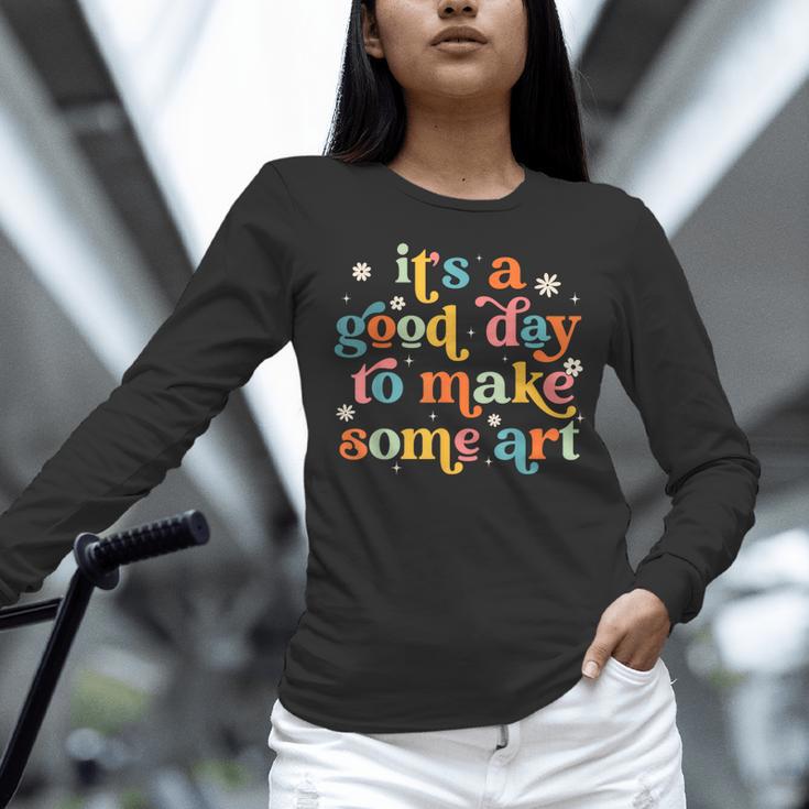 Retro It's a Good Day To Make Some Art Teacher Student Women Long Sleeve T-Shirt, gift for family, gift for coworker