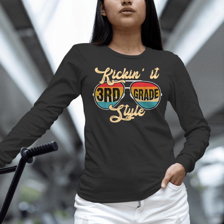 Retro Kickin It 3rd Grade Style Teacher Back To School Men Women Women Long Sleeve T-Shirt, gift for family, gift for coworker