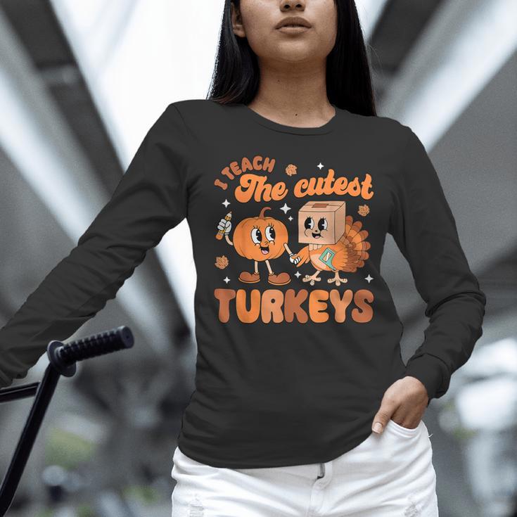 Retro I Teach The Cutest Turkey Thanksgiving Pumpkin Teacher Women Long Sleeve T-Shirt, gift for family, gift for coworker Retro I Teach The Cutest Turkey Thanksgiving Pumpkin Teacher Women Long Sleeve T-Shirt, gift for family, gift for coworker