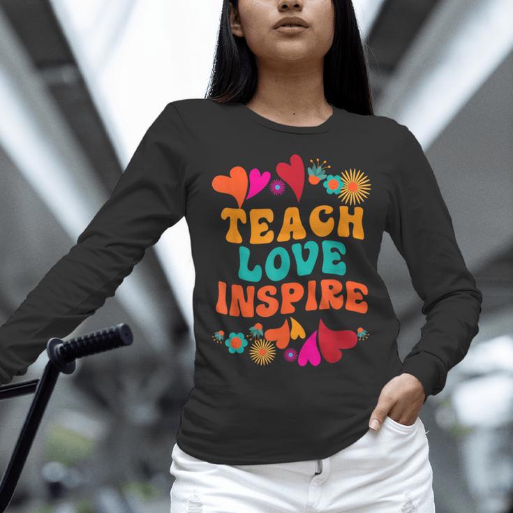 Retro Teach Love Inspire Back To School Teachers Women Long Sleeve T-Shirt, gift for family, gift for coworker Retro Teach Love Inspire Back To School Teachers Women Long Sleeve T-Shirt, gift for family, gift for coworker