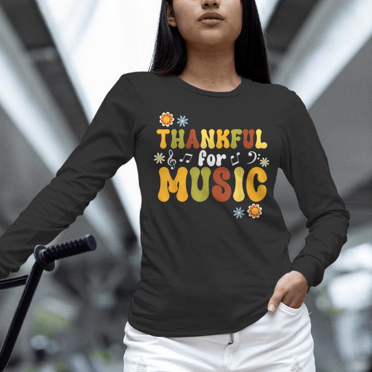 Retro Thankful For Music Floral Music Teacher Thanksgiving Men Women Women Long Sleeve T-Shirt, gift for family, gift for coworker Retro Thankful For Music Floral Music Teacher Thanksgiving Men Women Women Long Sleeve T-Shirt, gift for family, gift for coworker