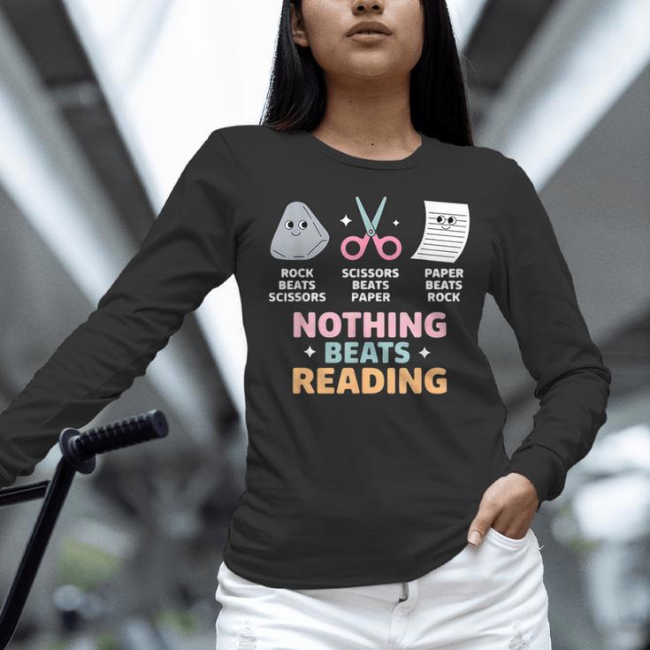 Rock Paper Scissors Teacher Librarian Nothing Beats Reading Women Long Sleeve T-Shirt, gift for family, gift for coworker Rock Paper Scissors Teacher Librarian Nothing Beats Reading Women Long Sleeve T-Shirt, gift for family, gift for coworker