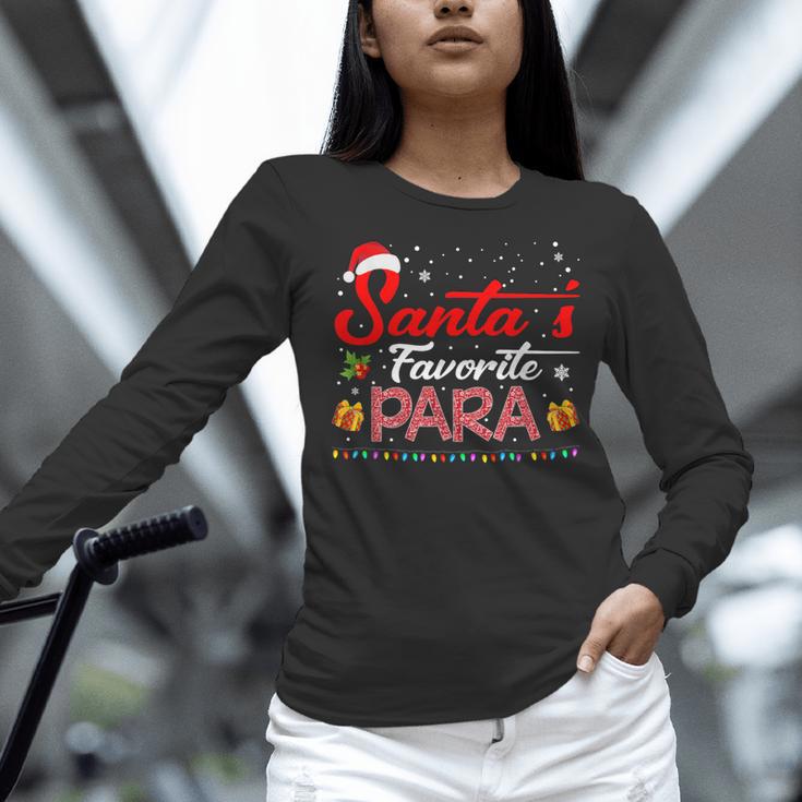 Santa's Favorite Para Christmas Paraprofessional Teacher Women Long Sleeve T-Shirt, gift for family, gift for coworker Santa's Favorite Para Christmas Paraprofessional Teacher Women Long Sleeve T-Shirt, gift for family, gift for coworker