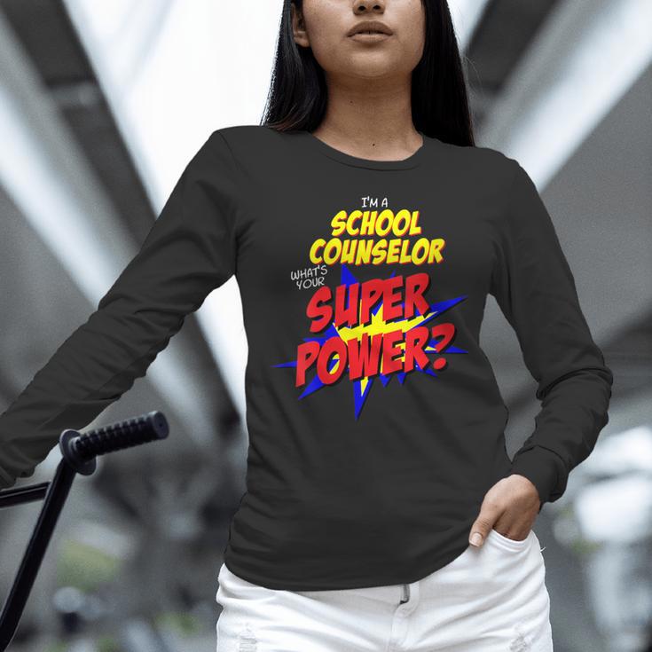 School Counselor Teacher Superhero Superpower Comic Book Women Long Sleeve T-Shirt, gift for family, gift for coworker School Counselor Teacher Superhero Superpower Comic Book Women Long Sleeve T-Shirt, gift for family, gift for coworker