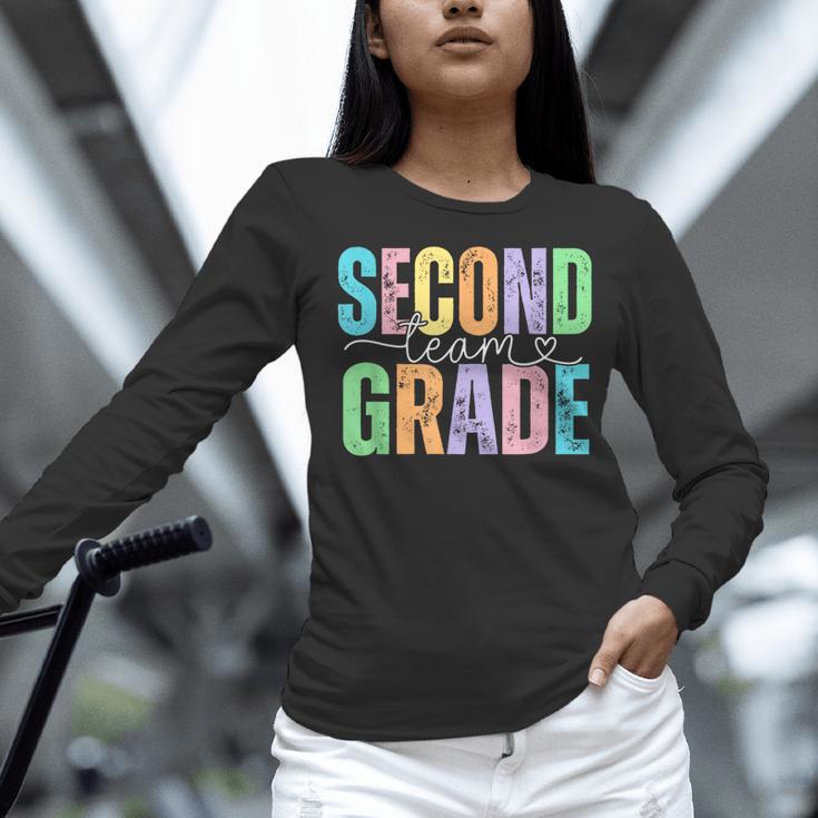 Second Grade Team Heart Teacher Student Back To School Girls Women Long Sleeve T-Shirt, gift for family, gift for coworker