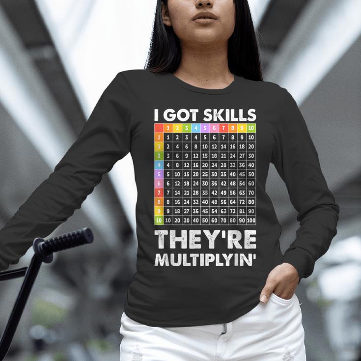 I Got Skills They'Re Multiplying Nerd Math Teacher Women Long Sleeve T-Shirt, gift for family, gift for coworker I Got Skills They'Re Multiplying Nerd Math Teacher Women Long Sleeve T-Shirt, gift for family, gift for coworker