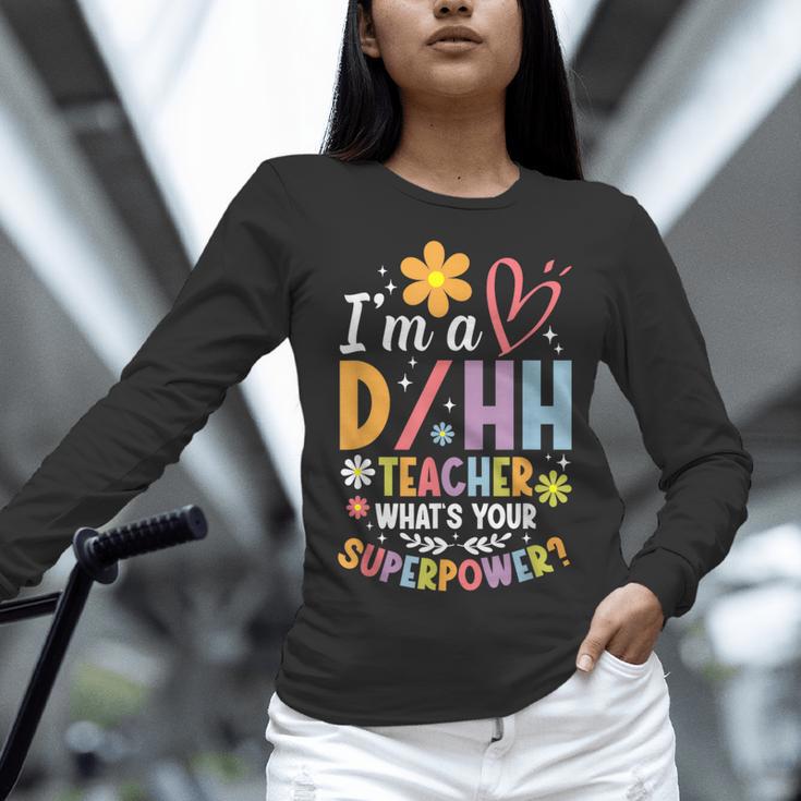 Special Education ASL Teacher Superpower DHH Teacher Women Long Sleeve T-Shirt, gift for family, gift for coworker Special Education ASL Teacher Superpower DHH Teacher Women Long Sleeve T-Shirt, gift for family, gift for coworker