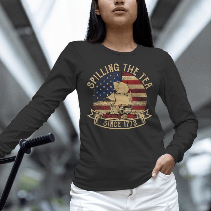 Spilling The Tea Since 1773 American History Teacher Vintage Women Long Sleeve T-Shirt, History Teacher Shirts, gift for family, gift for coworker